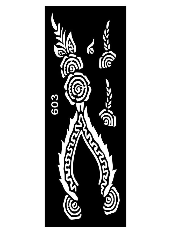 ORDERSHOCK Ready-to-Use Mehndi Drawing Sticker for Children Interested in Indian Hand Art - Image 1